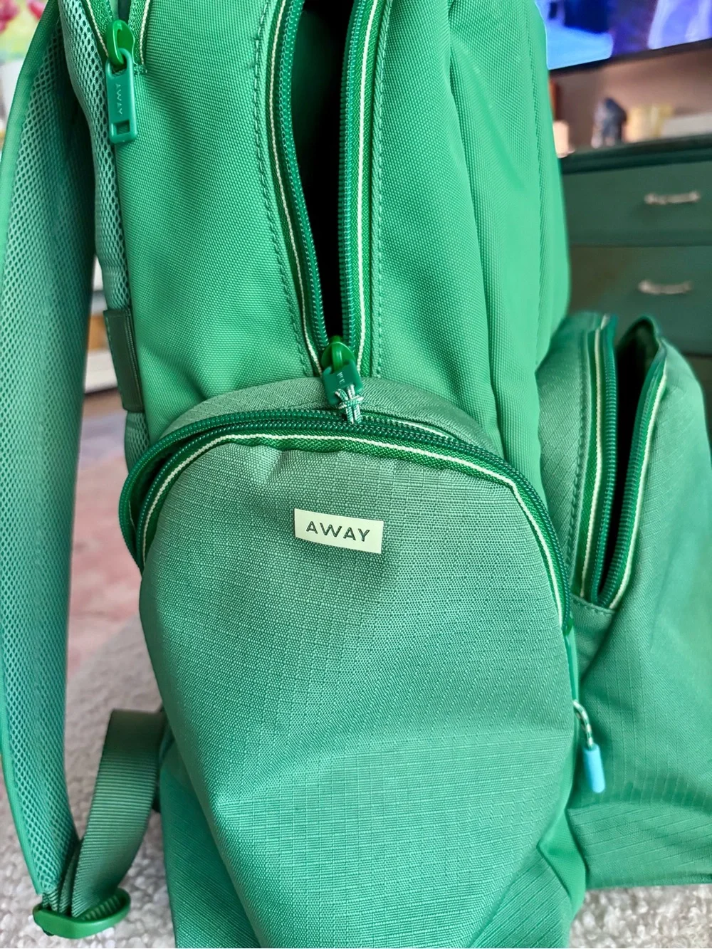Away Men's Kelly Green Sports Backpack with Teal Accents🎾✅